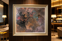 Swirling Cloud Abstract Oil Painting, Moody Textured Wall Art