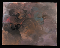 Swirling Cloud Abstract Oil Painting, Moody Textured Wall Art